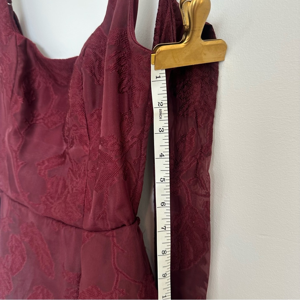 NWT Lulus Perfected Aura Red Jacquard Tie-Back Maxi Dress with Pockets - Picture 13 of 16